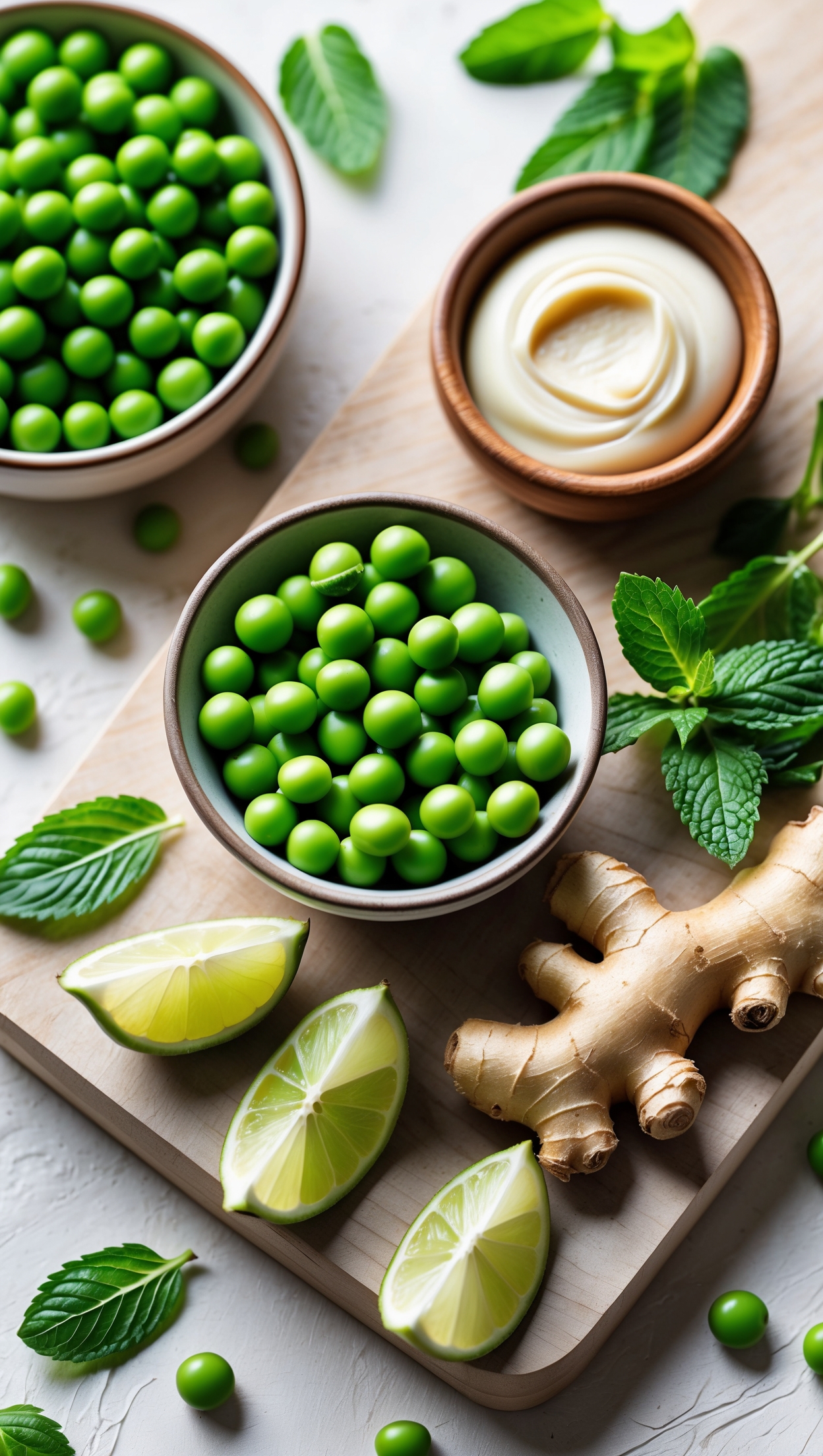 Cod on Pea Puree with Miso Mayo - Easy Asian Recipe