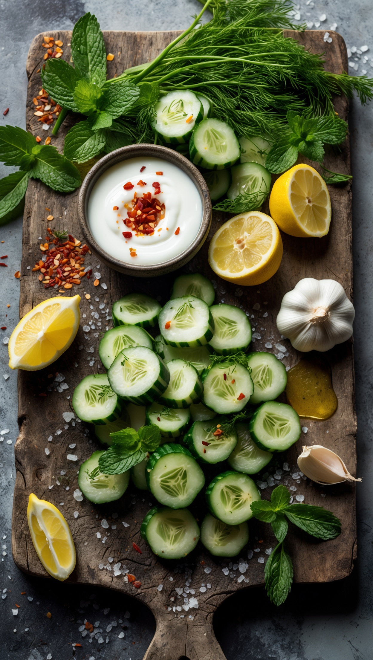 Spicy Cucumbers with Yogurt & Herbs Recipe