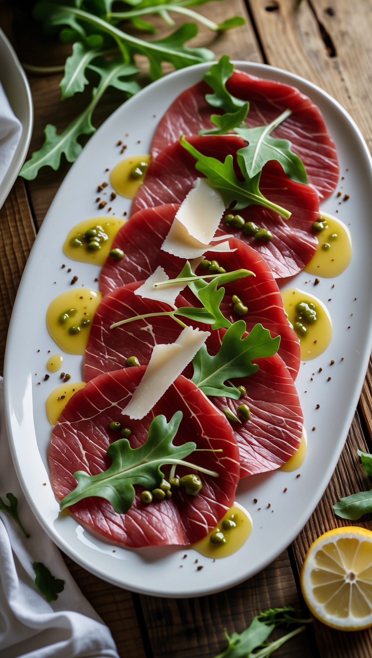 Classic Beef Carpaccio with Lemon Caper Sauce Recipe