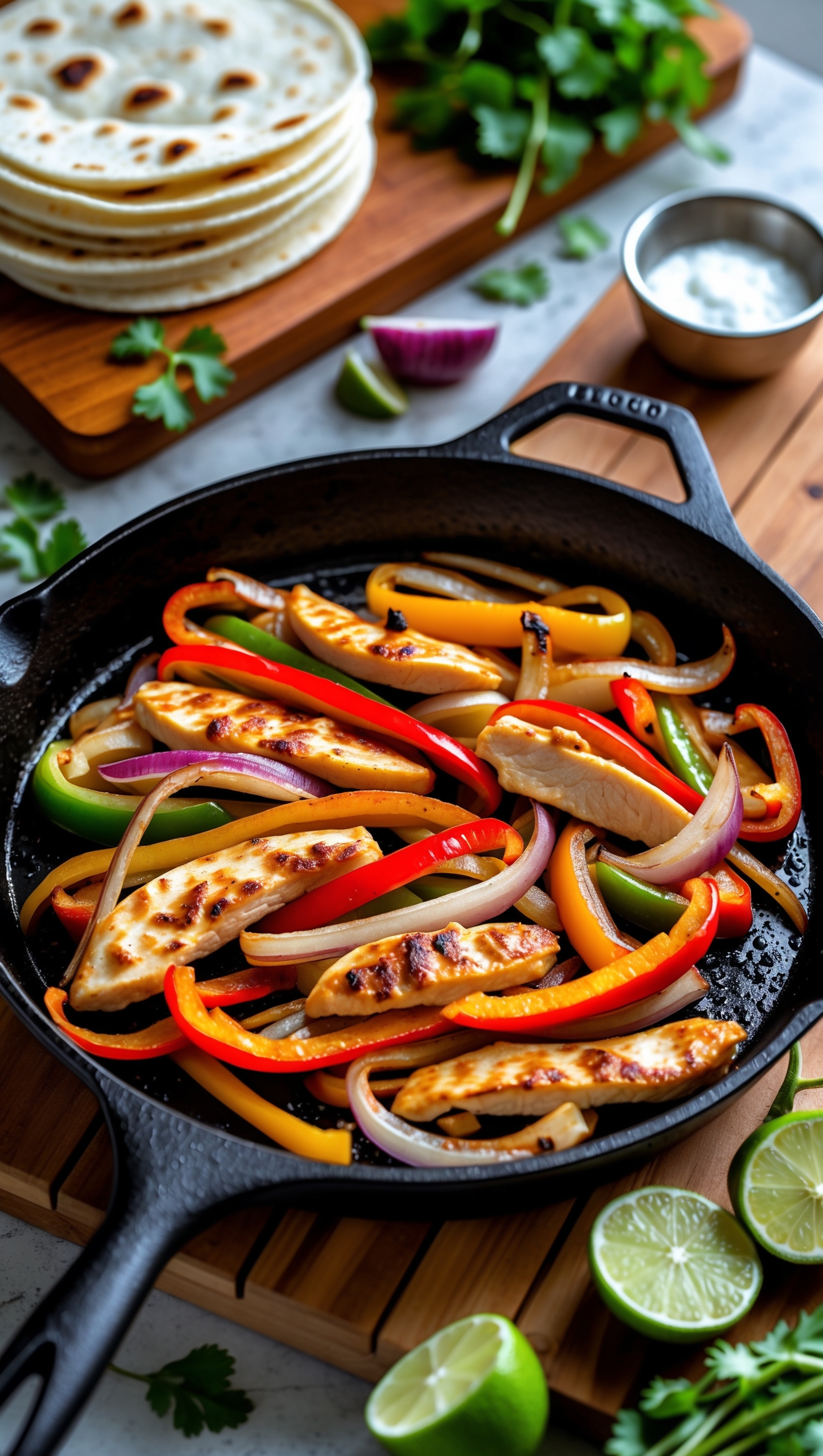 Sizzling Chicken Fajitas - Mediterranean Style Recipe