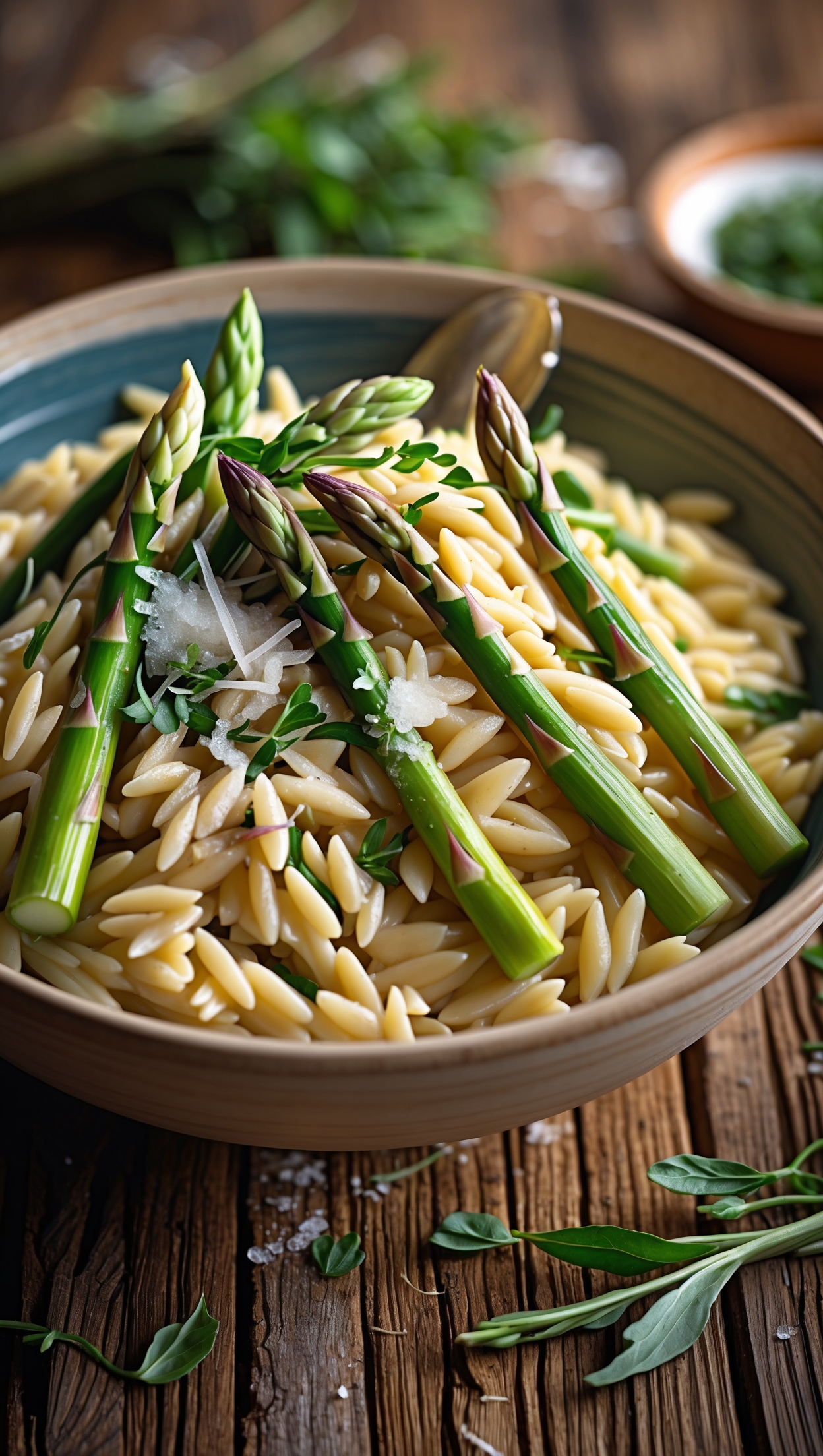 Kritharaki with Green Asparagus - Spring Pasta Perfection