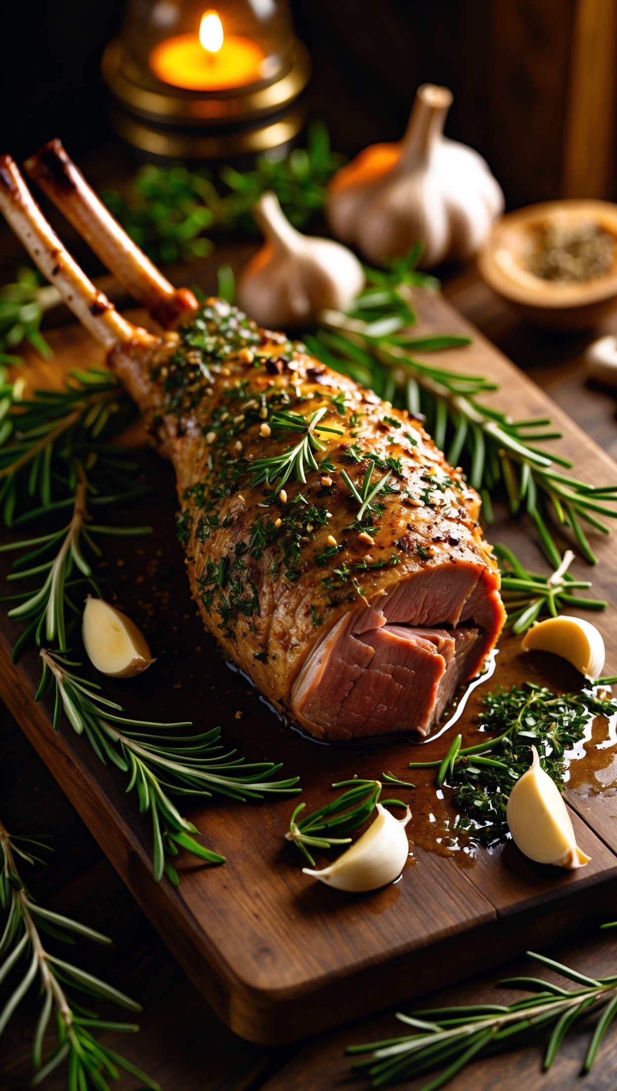 Herb-Crusted Leg of Lamb with Garlic - Mediterranean Magic