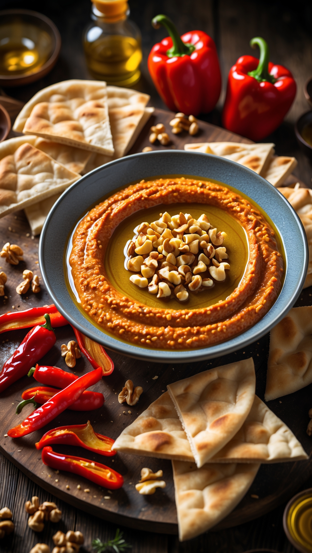 Spicy Syrian Muhammara Dip - Roasted Red Pepper Heaven