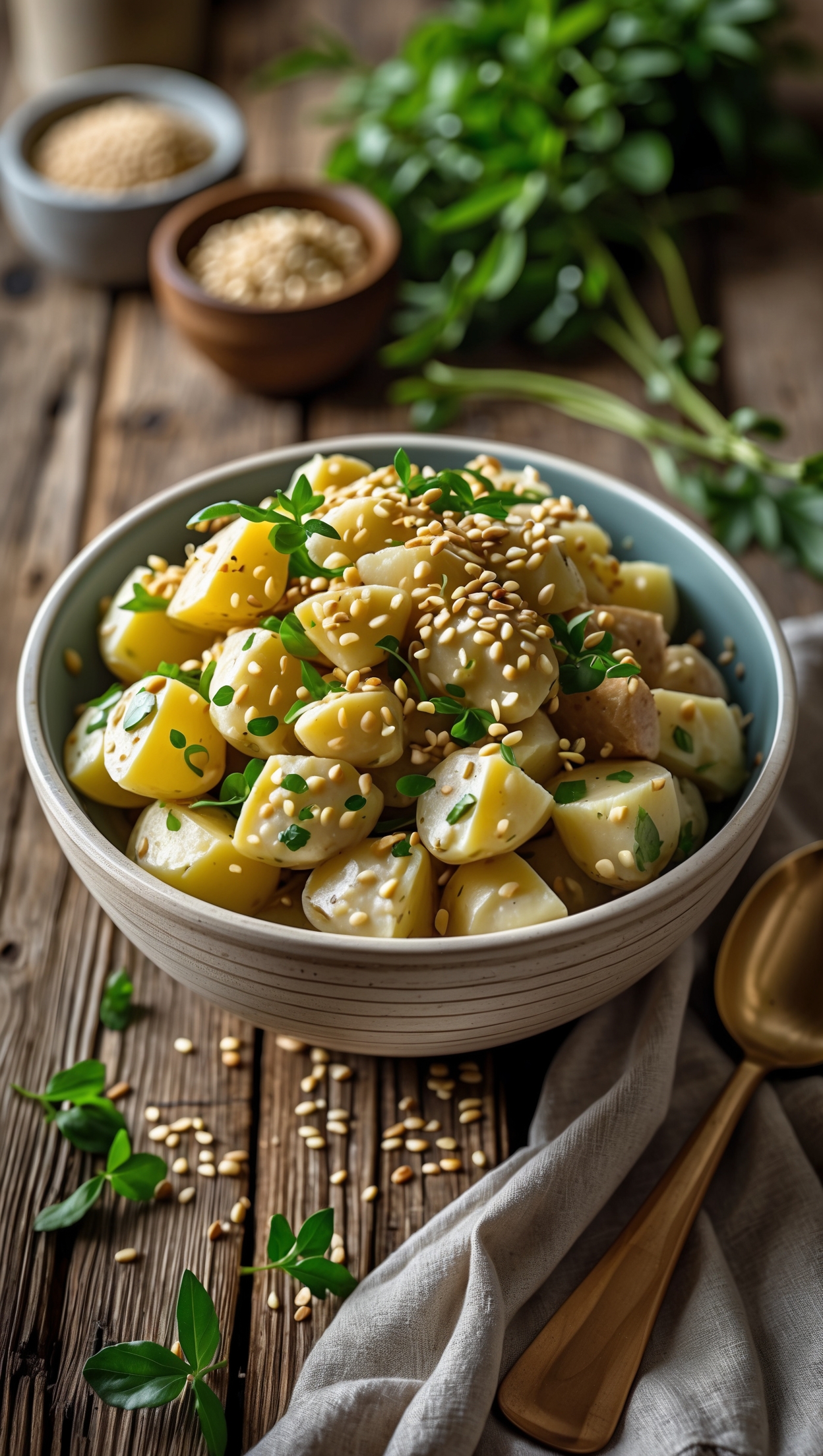 Potato Salad with Sesame - Asian Fusion Recipe
