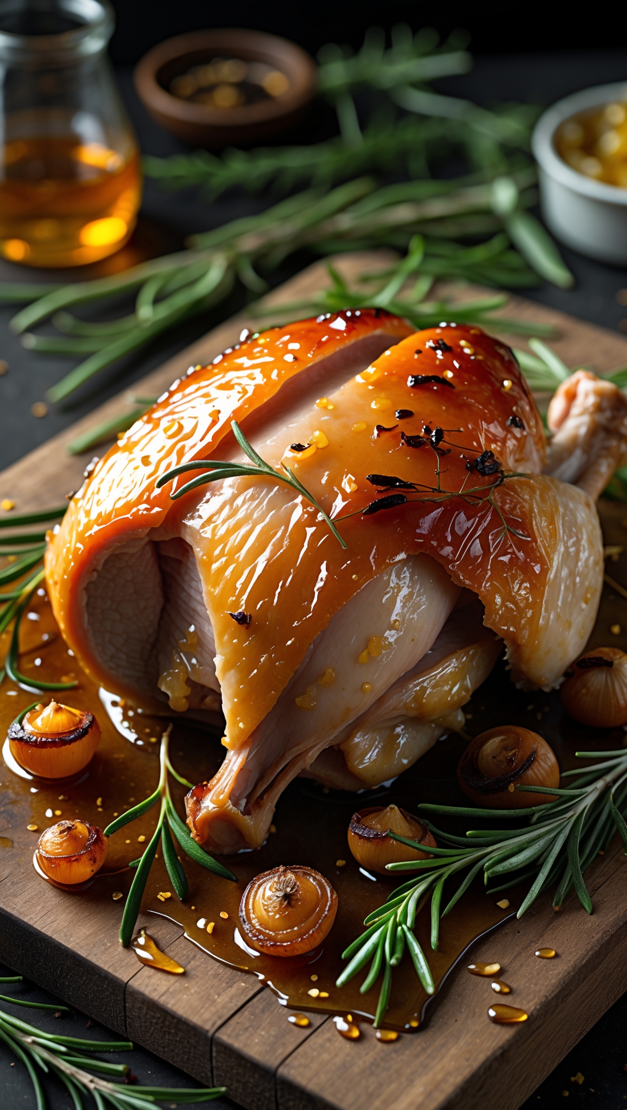 Turkey Thigh with Shallots Honey Rosemary - Mediterranean
