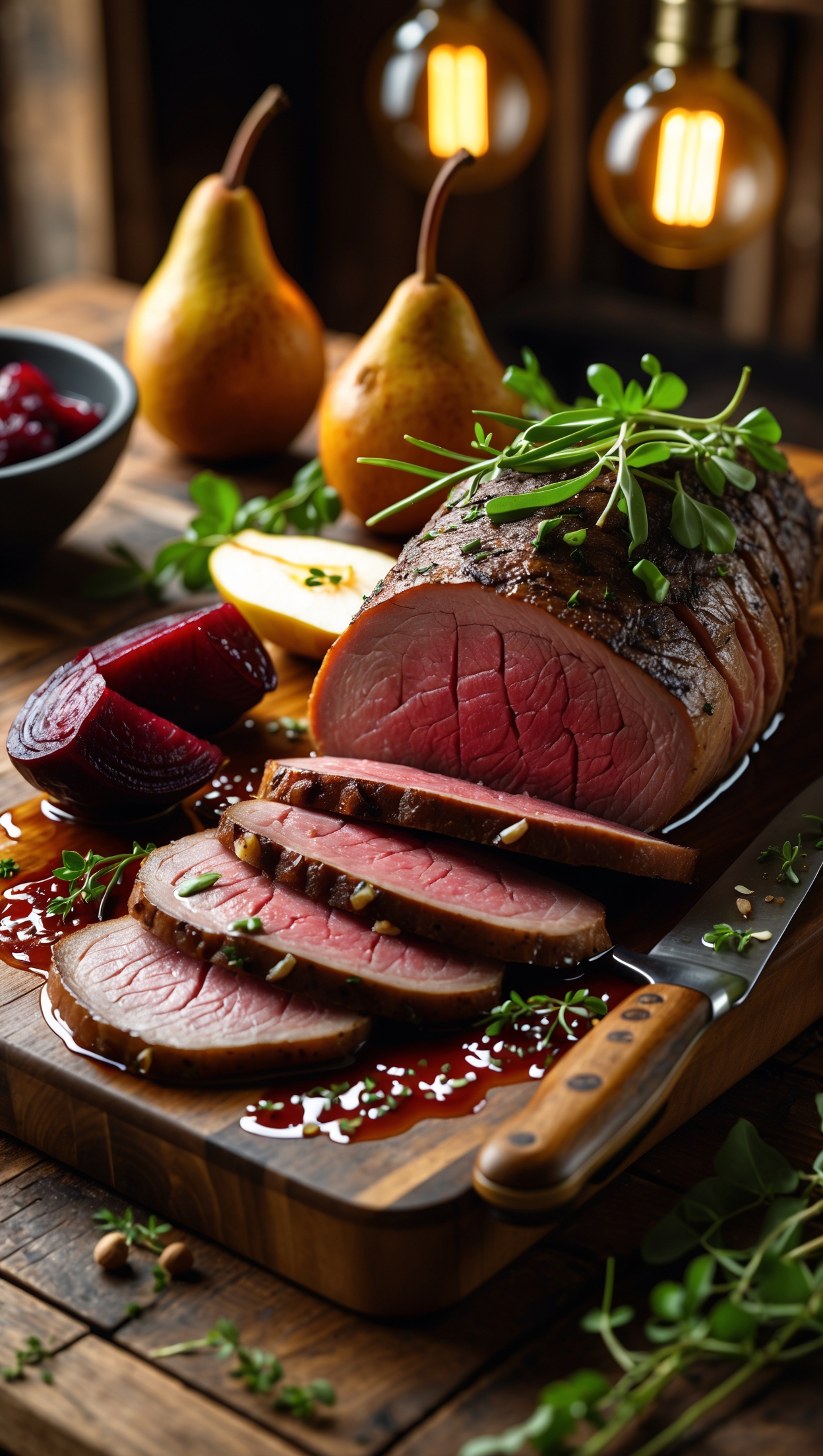 Venison Loin with Glazed Pears - Elegant Fall Recipe